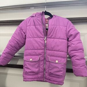 Girls Cat & Jack Purple Puffer Winter Jacket